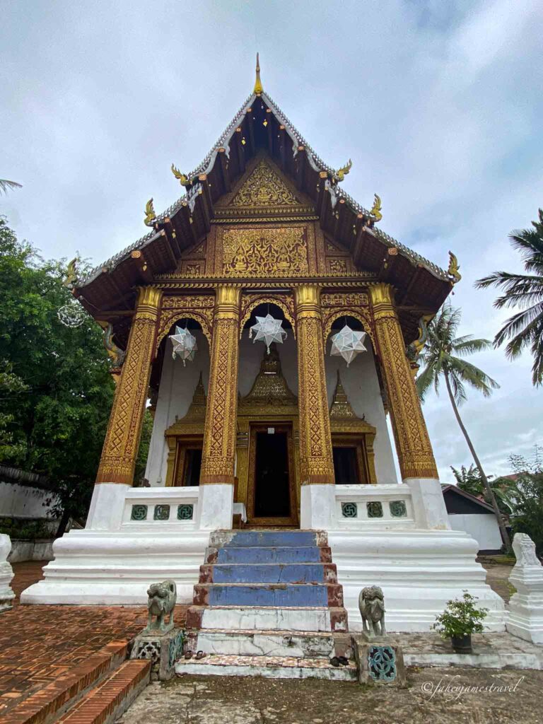 Wat Siphoutthabat Thippharam is pictured and is one of the temples in luang prabang