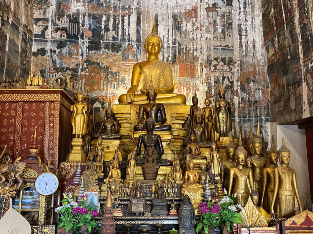 inside Wat Siphoutthabat Thippharam is pictured and is one of the temples in luang prabang