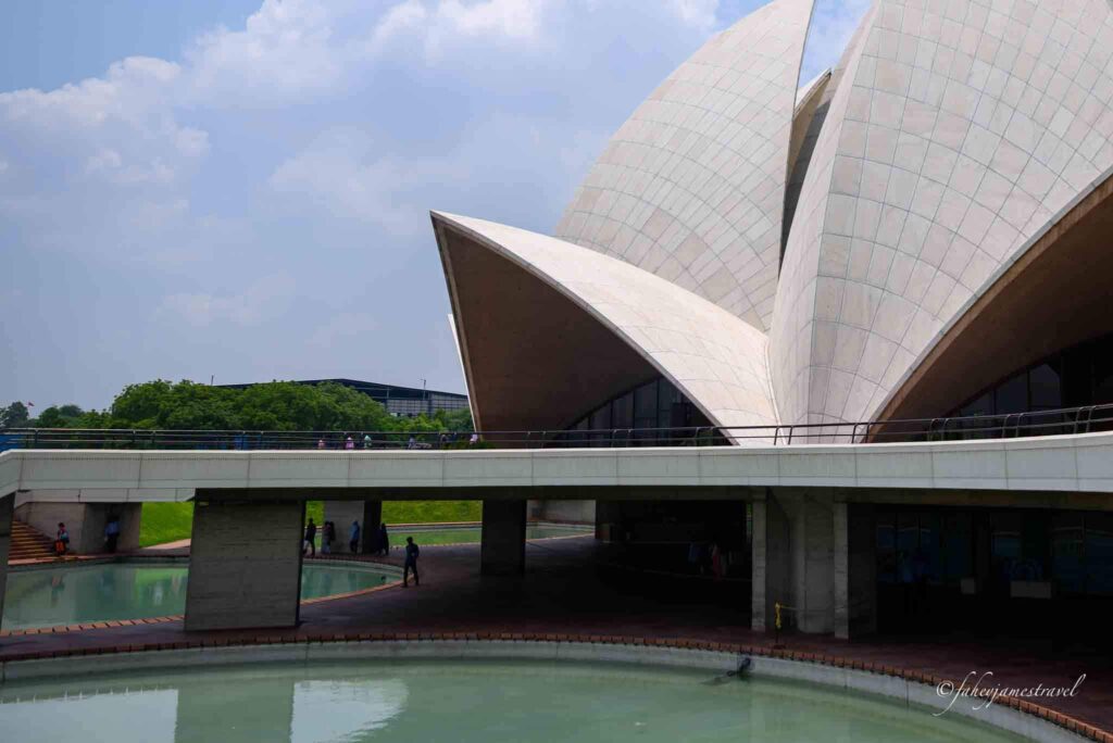 close up of the lotus temple in delhi
