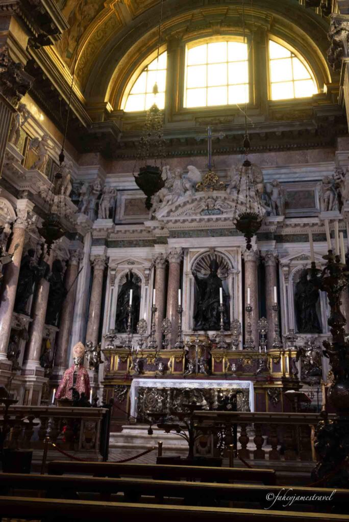 the altar inside Cattedrale di Santa Maria Assunta is pictured, part of a 2 day naples trip