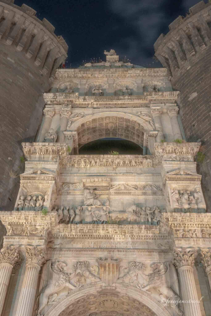 the up close shot of the entrance to Castel Nuovo in naples, 2 day plan