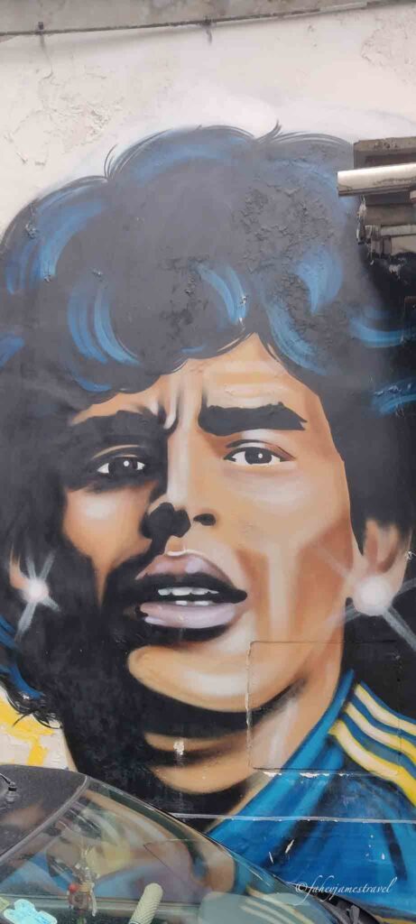 maradona is pictured at Spaccanapoli in naples