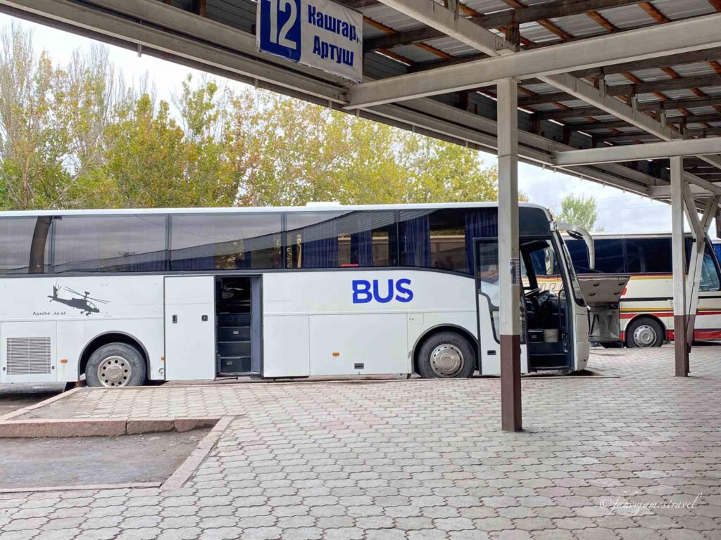 bus is pictured from bishkek to karakol