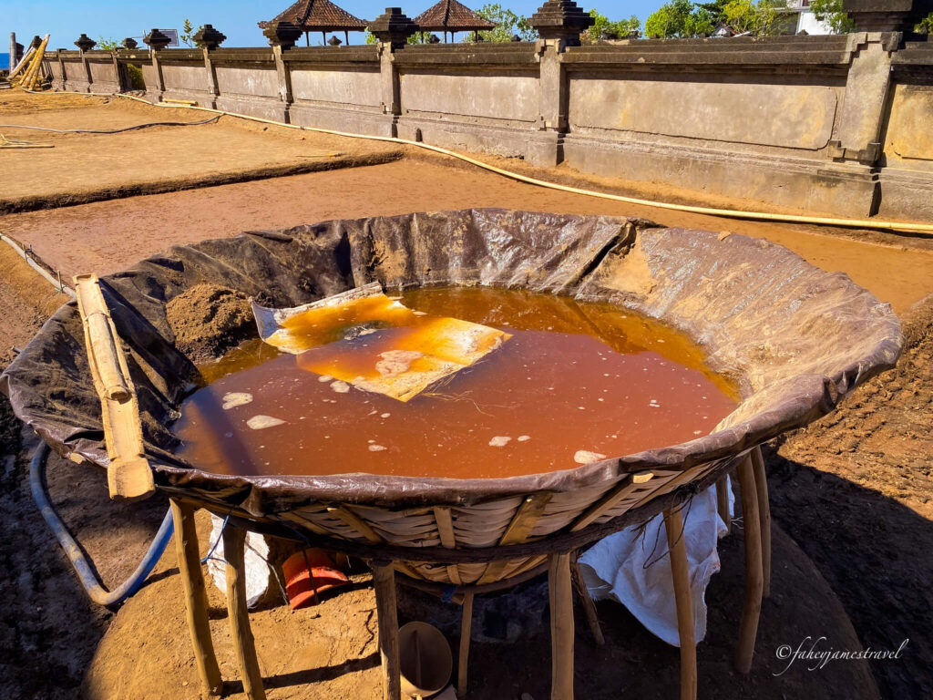 salt is being converted from water in the sun at amed salt centre 