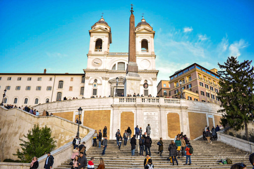 people walk up the spanish steps in rome when visiting for three days 