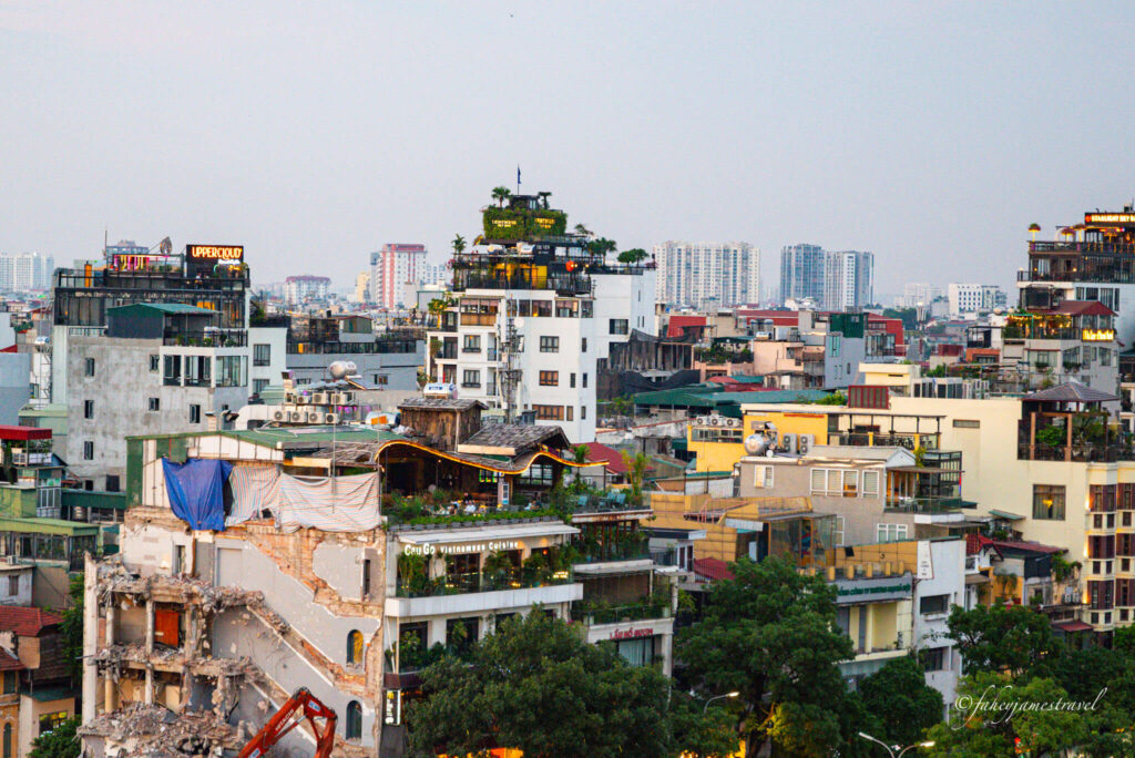 a view of hanoi from one of the skybars