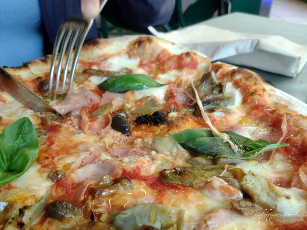 pizza is shown in sorrento
