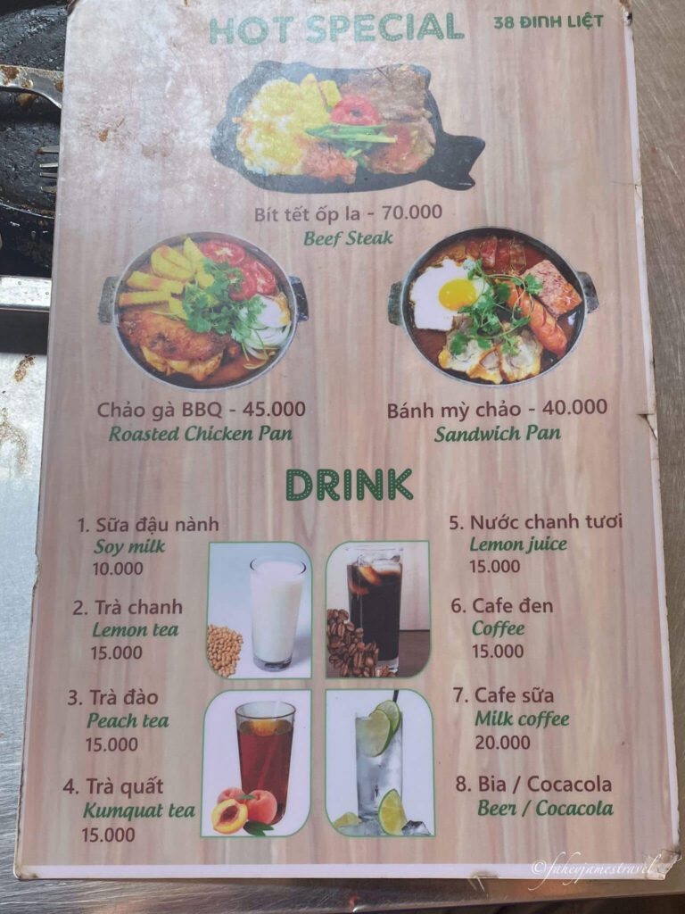the menu for Bánh Mỳ 38 Đinh Liệt - Bánh Mỳ Phố Cổ