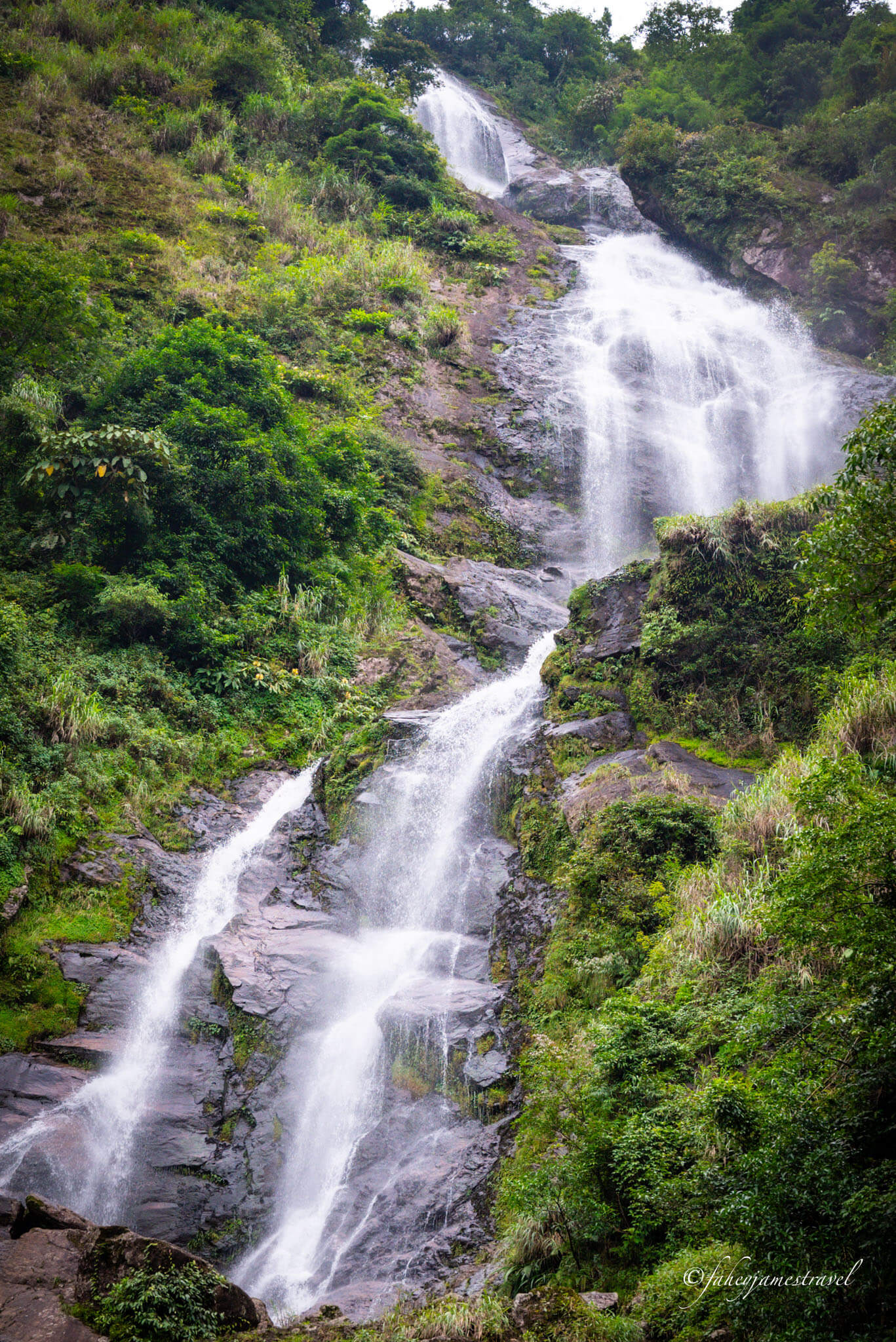 silver waterfall in sapa is pictured