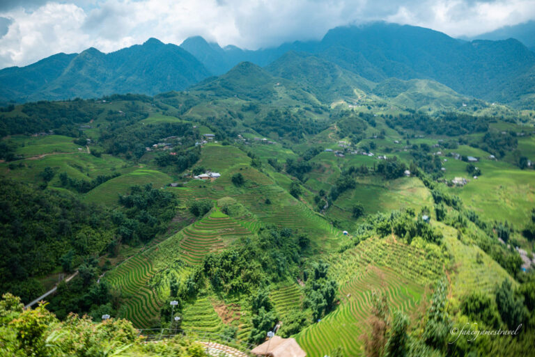 rice terraces are pictured and need to be in your 10 days in vietnam itinerary