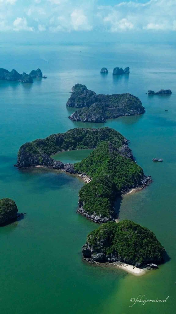 lan ha bay is pictured close to cat ba island