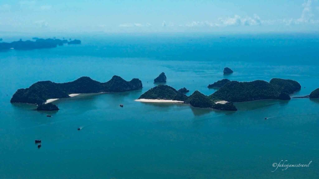 monkey island is pictured from the drone shot