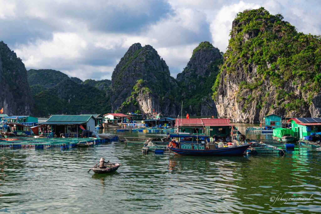 cai beo fishing village is pictured close to monkey island 