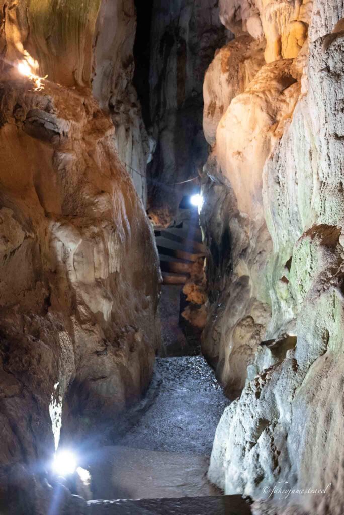 the caves of cat ba island are pictured