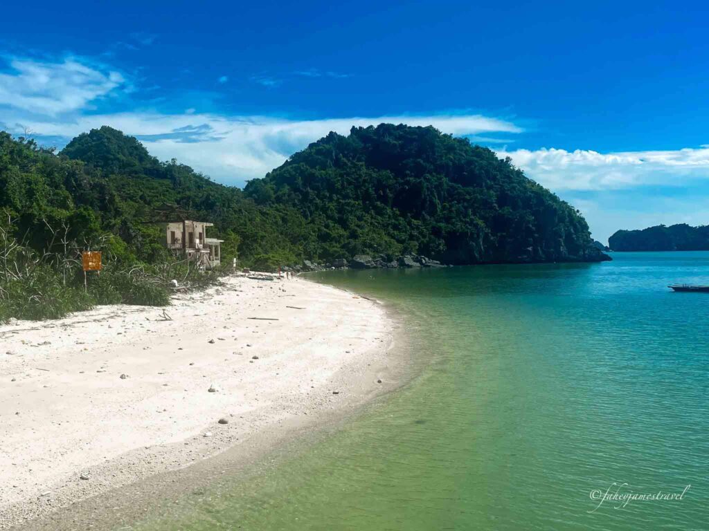 monkey island is pictured close to cat ba