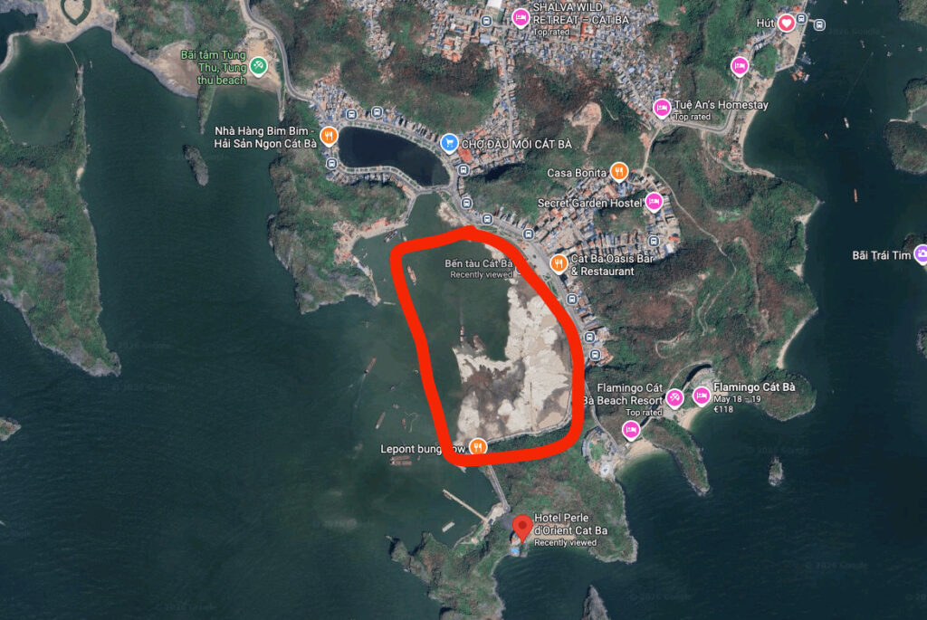 construction site of cat ba island is pictured