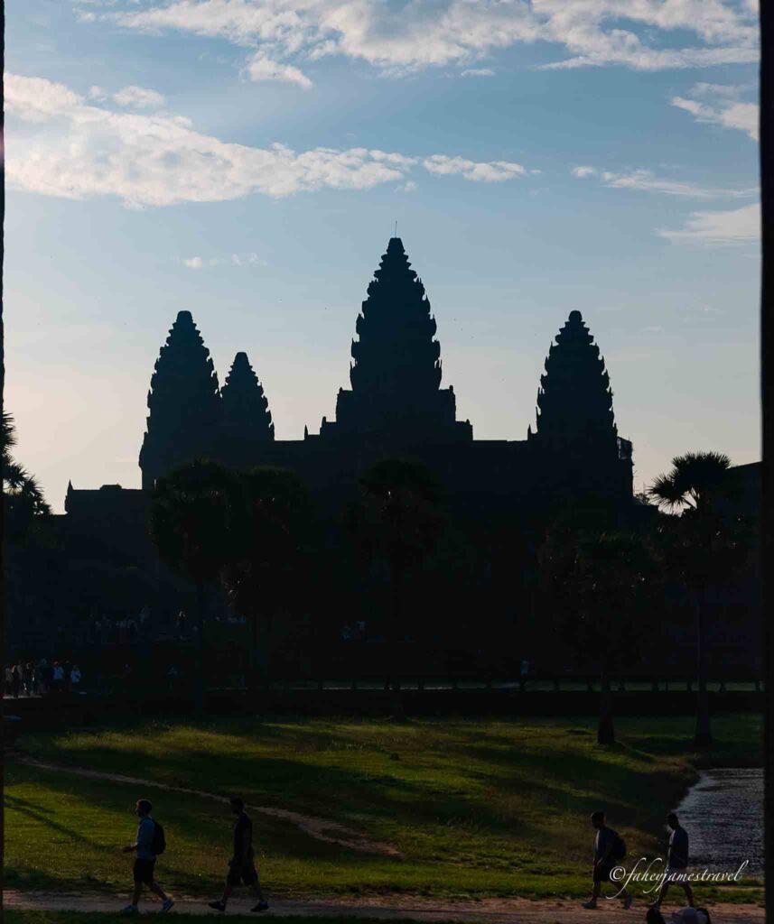 angkor wat is pictured at sunrise