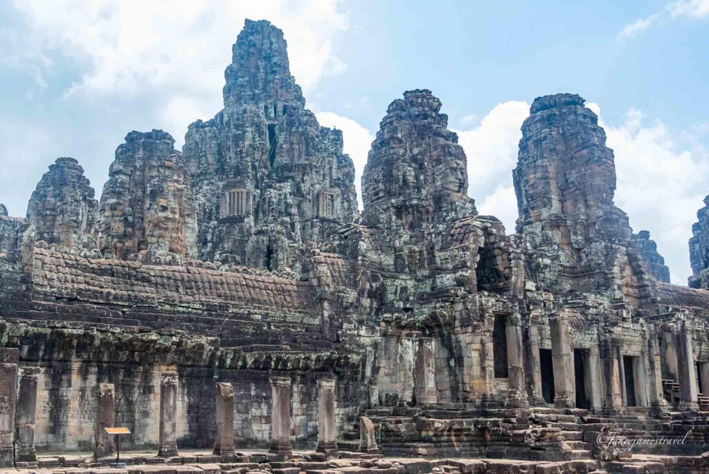 Bayon Temple shows the faces inside the angkor complex close to siem reap