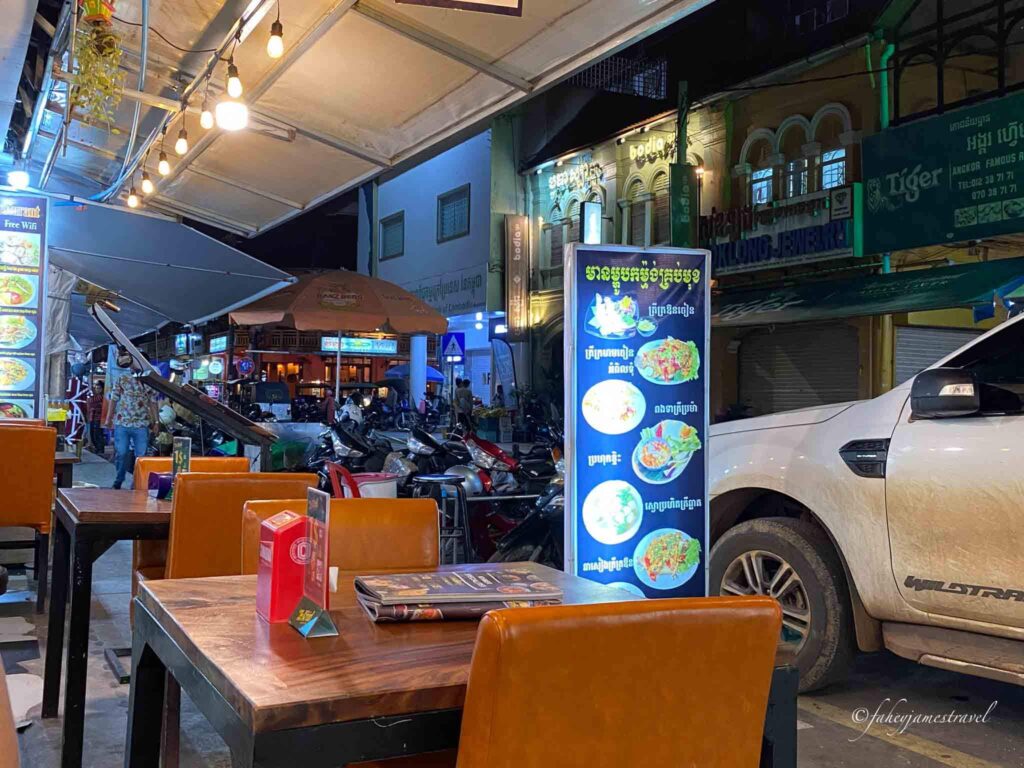 Socheata Restaurant shows pub street beside thr old market one of the best places to eat in siem reap